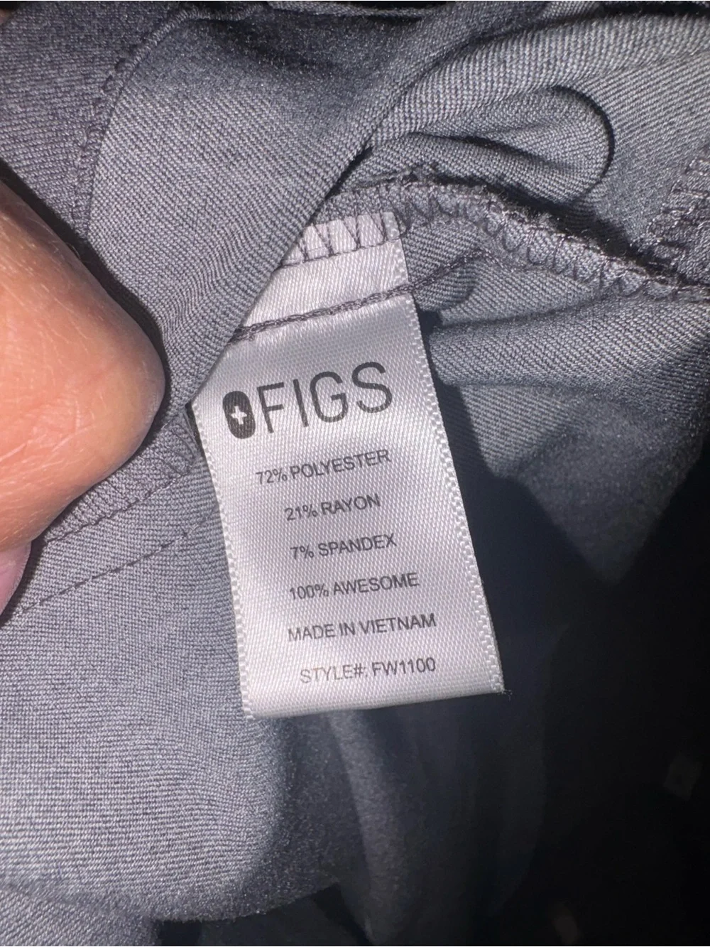 FIGS Gray Scrub Zamora Pants with Teal Drawstring Top Casma XL